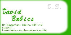 david babics business card